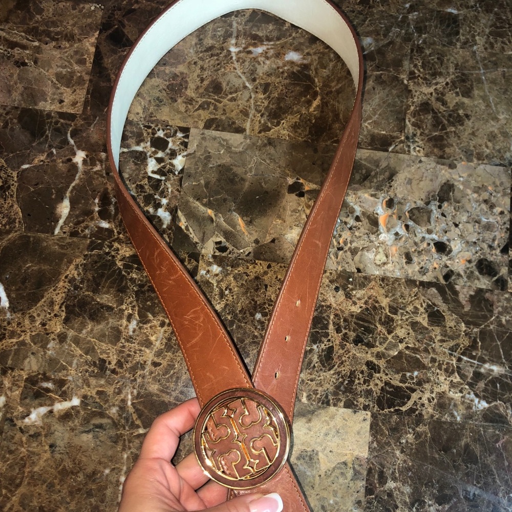 Tory Burch Brown Logo Belt